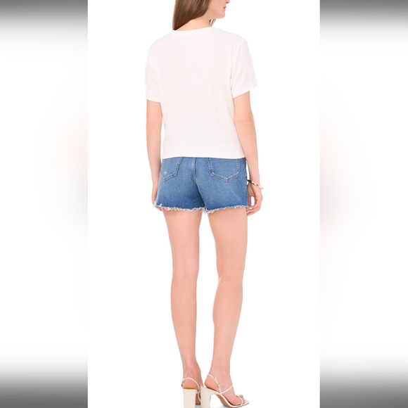 1.STATE Rib Jersey Boxy Crop T-Shirt, Large, NEW IVORY - Picture 5 of 7